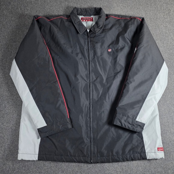 VTG Quiksilver Men's XL Snowboarding Gorpcore Black Gray Red Full Zip Up Jacket - Picture 2 of 11